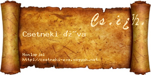 Csetneki Éva névjegykártya