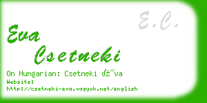 eva csetneki business card